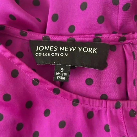 Jones New York Collection Purple Polka Dot Sleeveless Blouse Size 8 - Picture 3 of 5